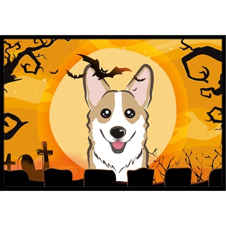 Carolines Treasures Halloween Sable Corgi Indoor and Outdoor Mat- 18 x 27 in. BB1811MAT